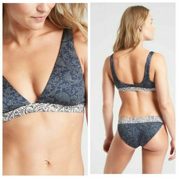 Athleta Other - Athleta Aqualuxe Batik Bikini Top Size XS
